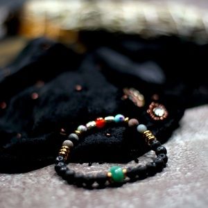 Lava Stone, Amazonite 7” bracelet